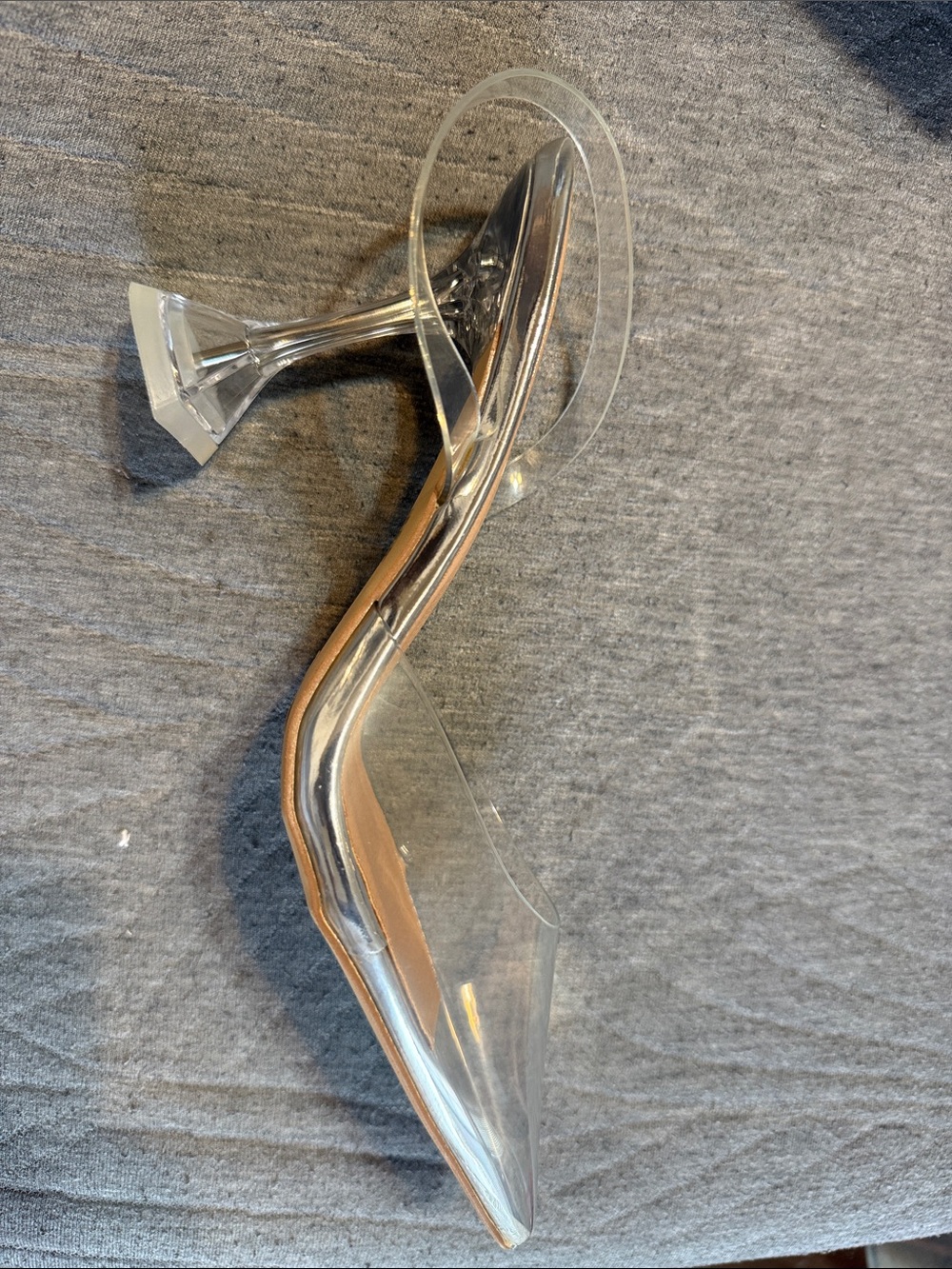 Fashion to Figure Clear Lucite Pointed Sculptural Heel
